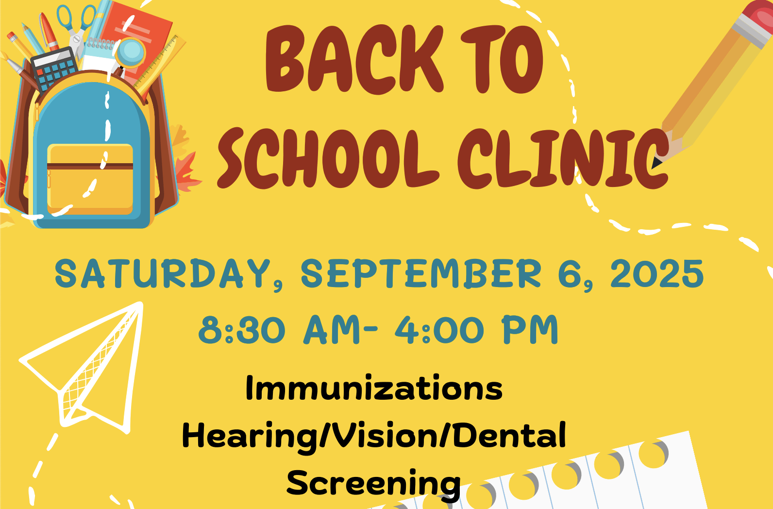 Back To School HCSD Health Events - Hall County Schools